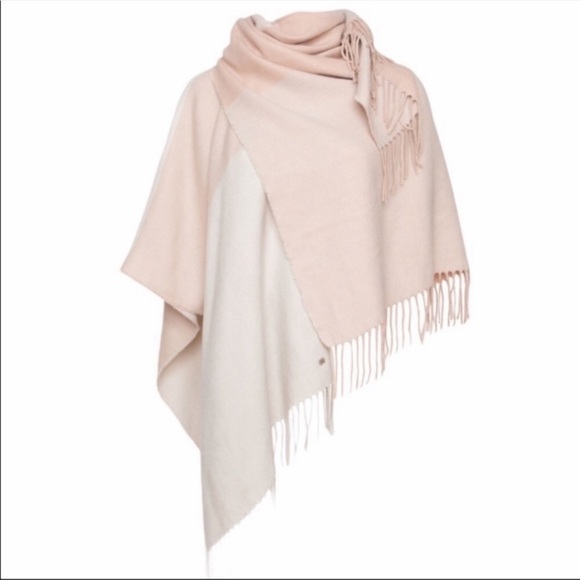 SOIA & KYO Pale Pink Cream Woven Scarfigan Scarf Cardigan Wrap w/Fringe Detail - Picture 8 of 16